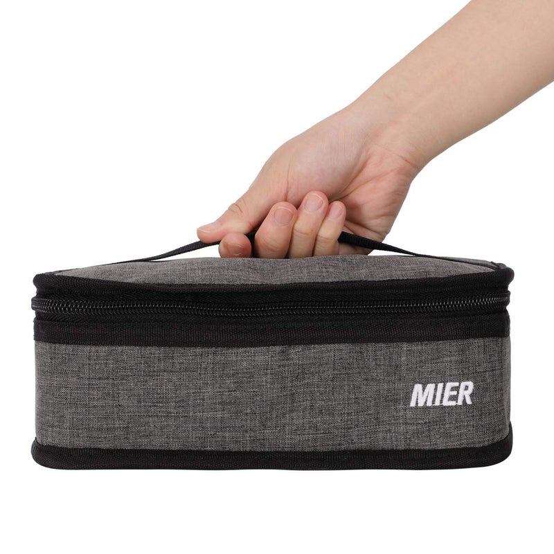 MIER Portable Thermal Insulated Cooler Bag Mini Lunch Bag for Kids  Grey - Image 3